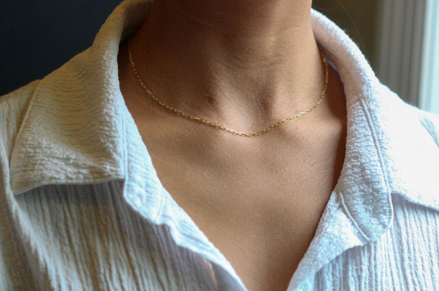 Paper Link Gold Necklace